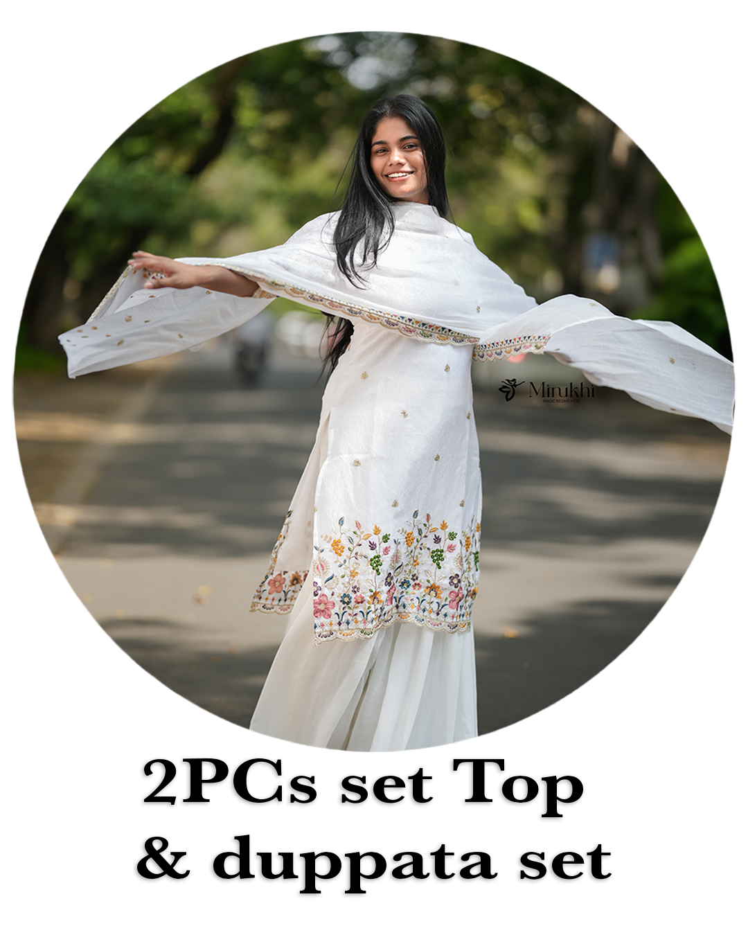 2PCs set Top and duppata set