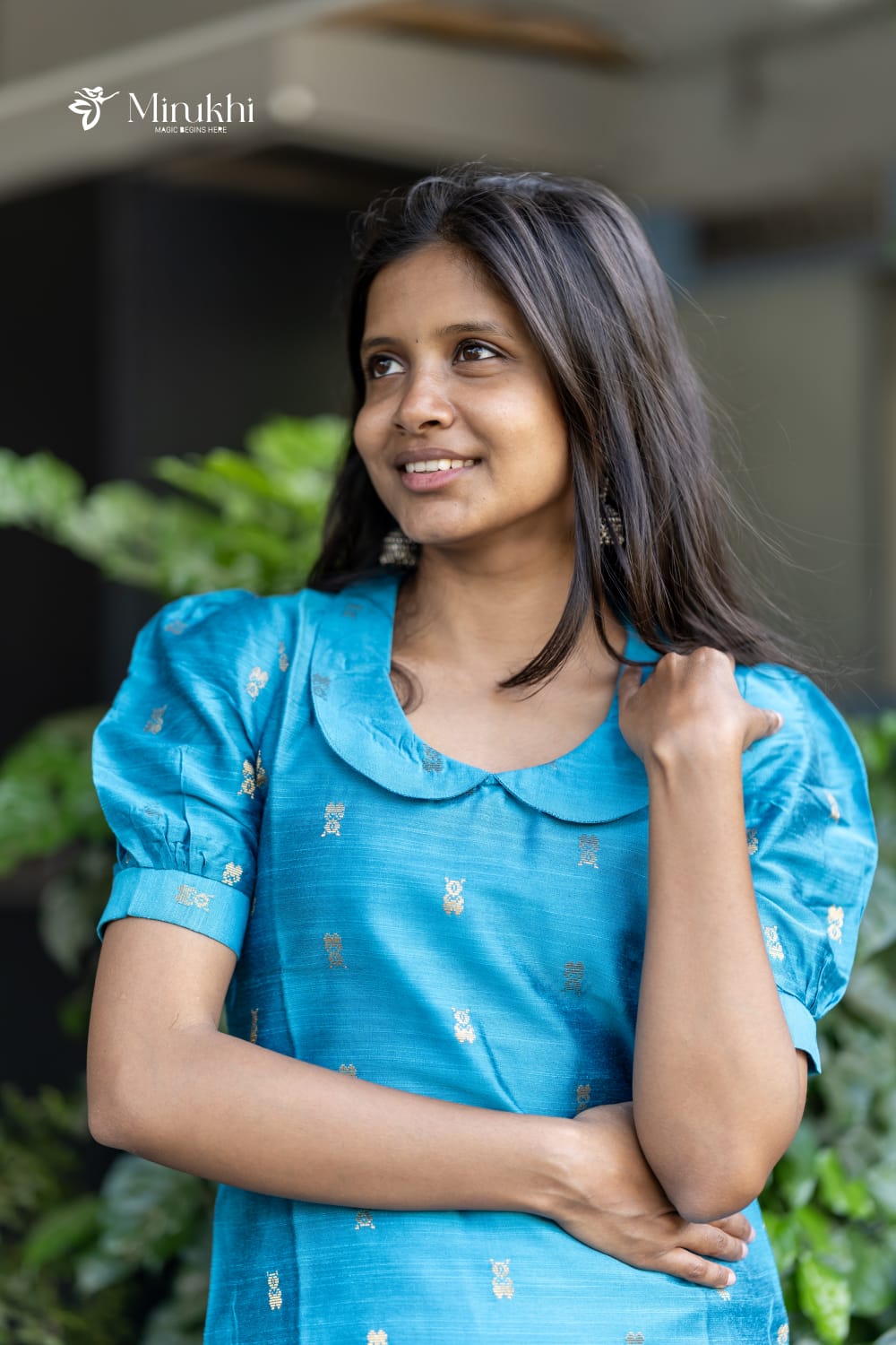 Sky blue Petterpan collar